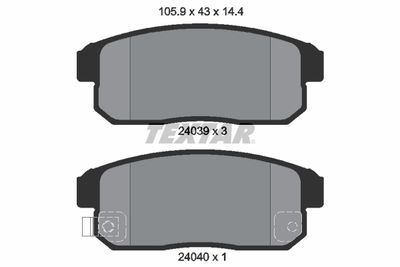 Bremžu uzliku kompl., Disku bremzes TEXTAR 2403901