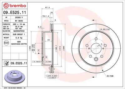 Bremžu diski BREMBO 09.E525.11