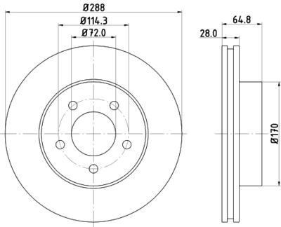 Bremžu diski HELLA PAGID 8DD 355 127-901