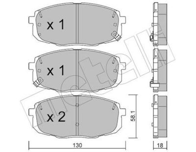Bremžu uzliku kompl., Disku bremzes METELLI 22-0513-1
