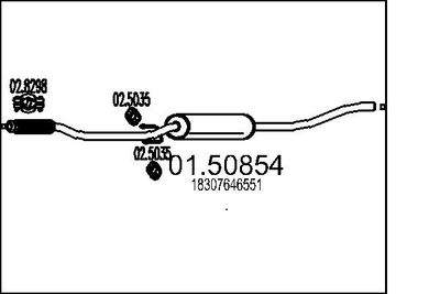 Средний глушитель выхлопных газов MTS 01.50854
