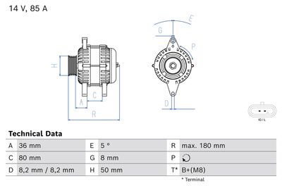 Ģenerators BOSCH 0 986 083 430