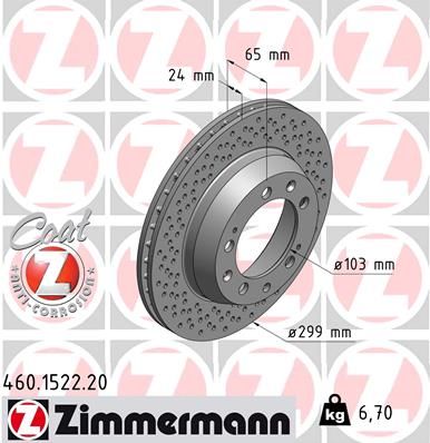 Тормозной диск ZIMMERMANN 460.1522.20