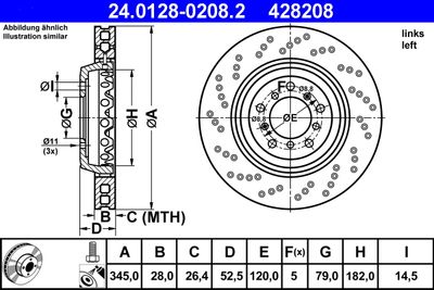 Bremžu diski ATE 24.0128-0208.2