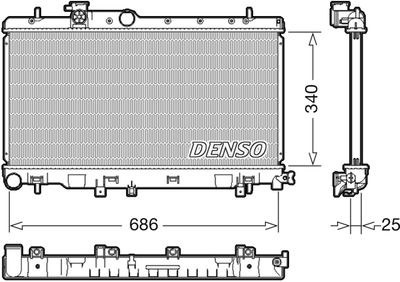 Радиатор, охлаждение двигателя DENSO DRM36020