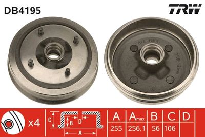 Bremžu trumulis TRW DB4195