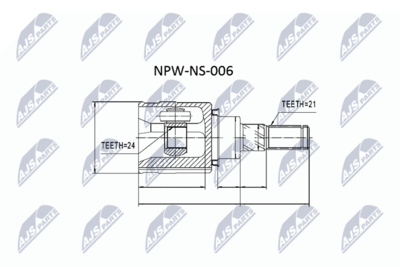 Шарнирный комплект, приводной вал NTY NPW-NS-006