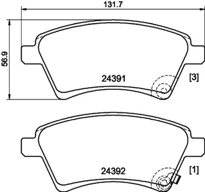 Bremžu uzliku kompl., Disku bremzes HELLA PAGID 8DB 355 012-511