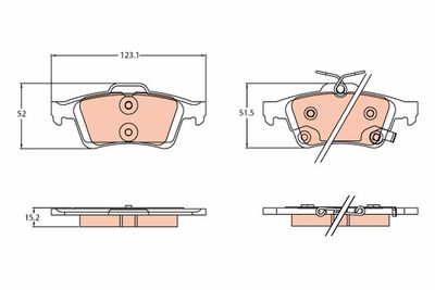 Bremžu uzliku kompl., Disku bremzes TRW GDB2178