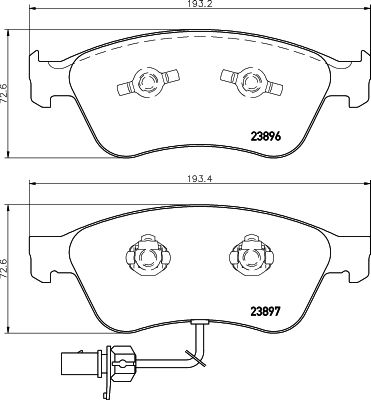HELLA PAGID 8DB355009211 Bremžu uzliku kompl