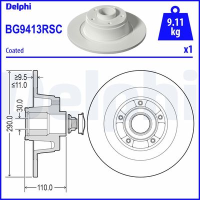 Bremžu diski DELPHI BG9413RSC