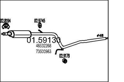 Средний глушитель выхлопных газов MTS 01.59130