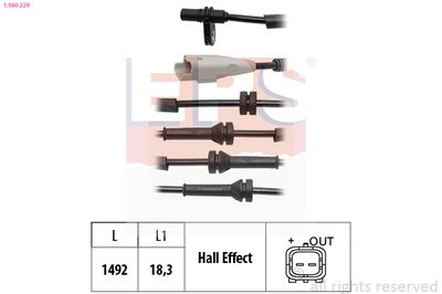 Датчик, частота вращения колеса EPS 1.960.229