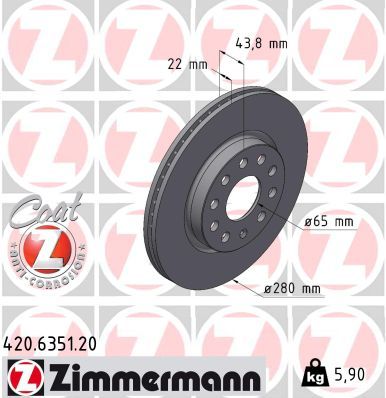 Тормозной диск ZIMMERMANN 420.6351.20