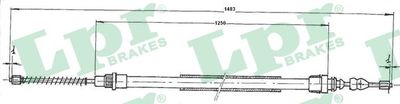 Тросик, cтояночный тормоз LPR C0732B