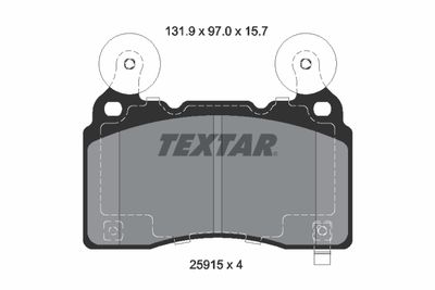 Bremžu uzliku kompl., Disku bremzes TEXTAR 2591501