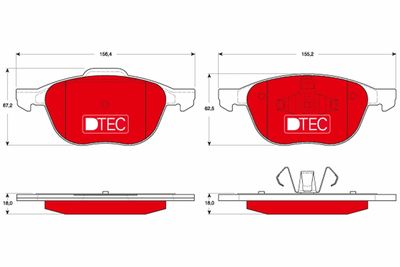 Bremžu uzliku kompl., Disku bremzes TRW GDB1583DTE