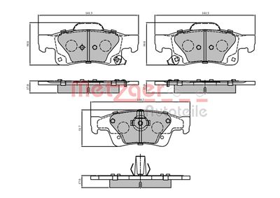 Bremžu uzliku kompl., Disku bremzes METZGER 1170838