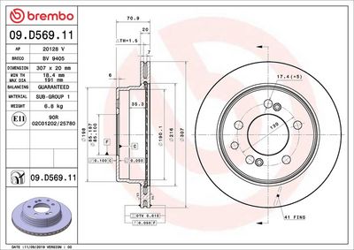 Bremžu diski BREMBO 09.D569.11
