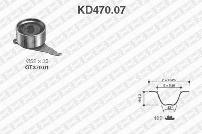 Комплект ремня ГРМ SNR KD470.07