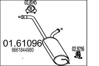 Глушитель выхлопных газов конечный MTS 01.61096