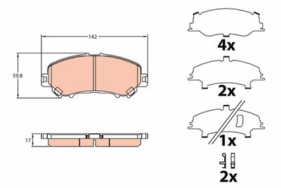 Комплект тормозных колодок, дисковый тормоз TRW GDB3648