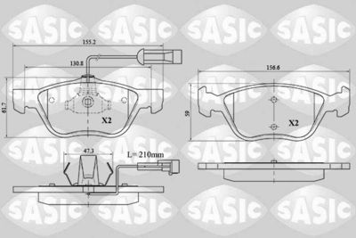 Bremžu uzliku kompl., Disku bremzes SASIC 6216072