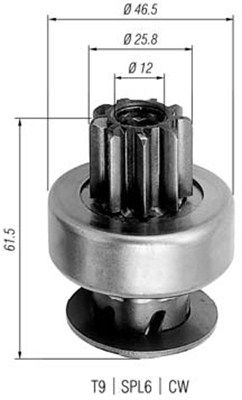 Ведущая шестерня, стартер MAGNETI MARELLI 940113020239