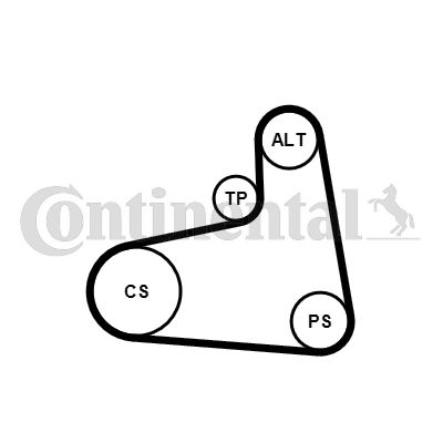 Поликлиновой ременный комплект CONTINENTAL CTAM 6PK906K3