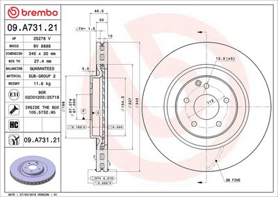 Bremžu diski BREMBO 09.A731.21
