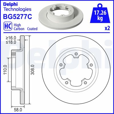 Тормозной диск DELPHI BG5277C