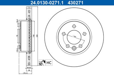 Тормозной диск ATE 24.0130-0271.1