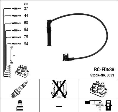 Augstsprieguma vadu komplekts NGK 0631