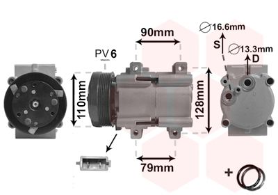 Компрессор, кондиционер VAN WEZEL 1800K284