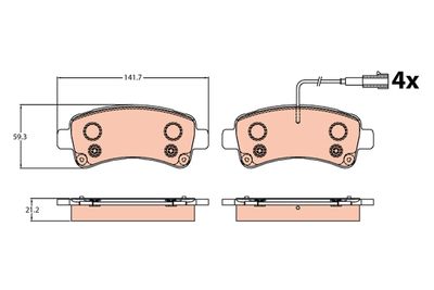 Bremžu uzliku kompl., Disku bremzes TRW GDB2106