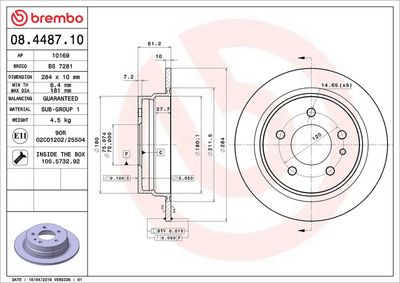 Bremžu diski BREMBO 08.4487.10