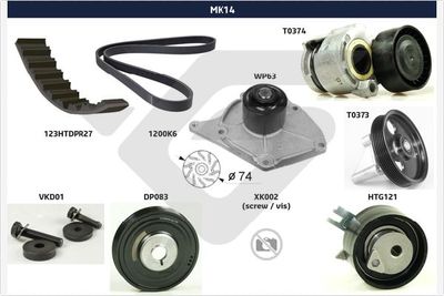 Ķīļrievu siksnu komplekts HUTCHINSON MK14