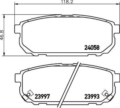 HELLA PAGID 8DB355010871 Bremžu uzliku kompl