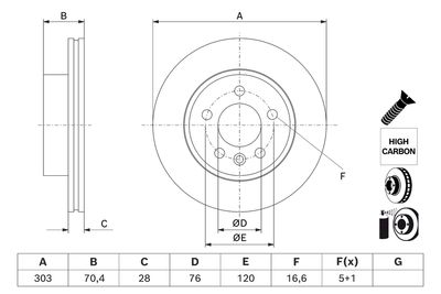 Тормозной диск BOSCH 0 986 479 J83