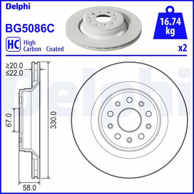 Bremžu diski DELPHI BG5086C