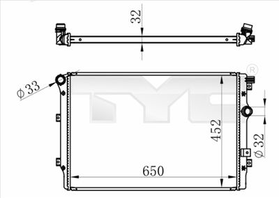 Радиатор, охлаждение двигателя TYC 737-0077-R