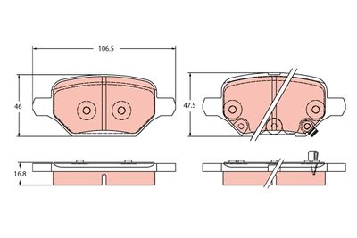 Bremžu uzliku kompl., Disku bremzes TRW GDB2406