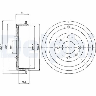 Bremžu trumulis DELPHI BF366