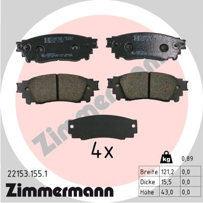 Bremžu uzliku kompl., Disku bremzes ZIMMERMANN 22153.155.1