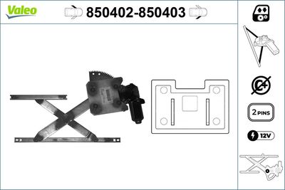 Stikla pacelšanas mehānisms VALEO 850402