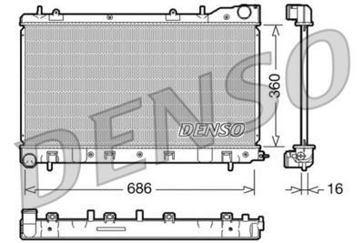 Радиатор, охлаждение двигателя DENSO DRM36004