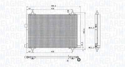 Конденсатор, кондиционер MAGNETI MARELLI 350203106800