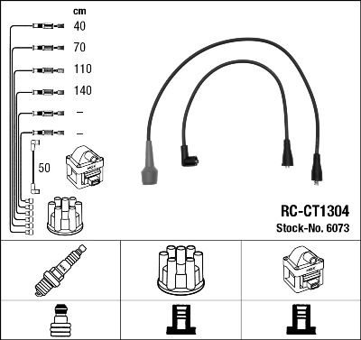 Augstsprieguma vadu komplekts NGK 6073