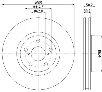 Bremžu diski HELLA PAGID 8DD 355 122-241