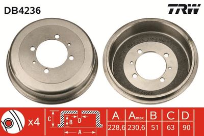 Bremžu trumulis TRW DB4236